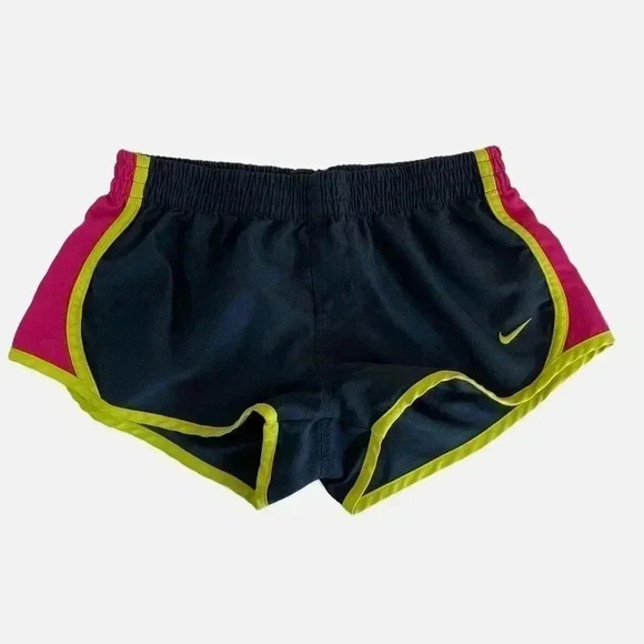 Nike Athletic Shorts Girl's Size XL 14/16 Navy Blue Pink Workout Track Bottoms - Picture 1 of 10